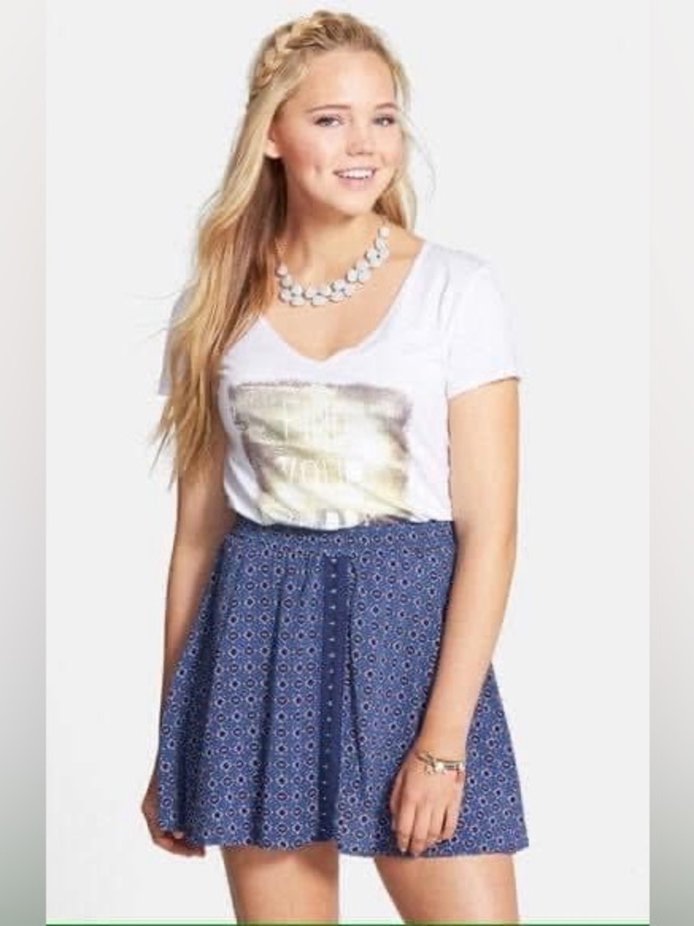 NWT h.i.p. Hook And Eye Circle Skater Skirt—Size Medium